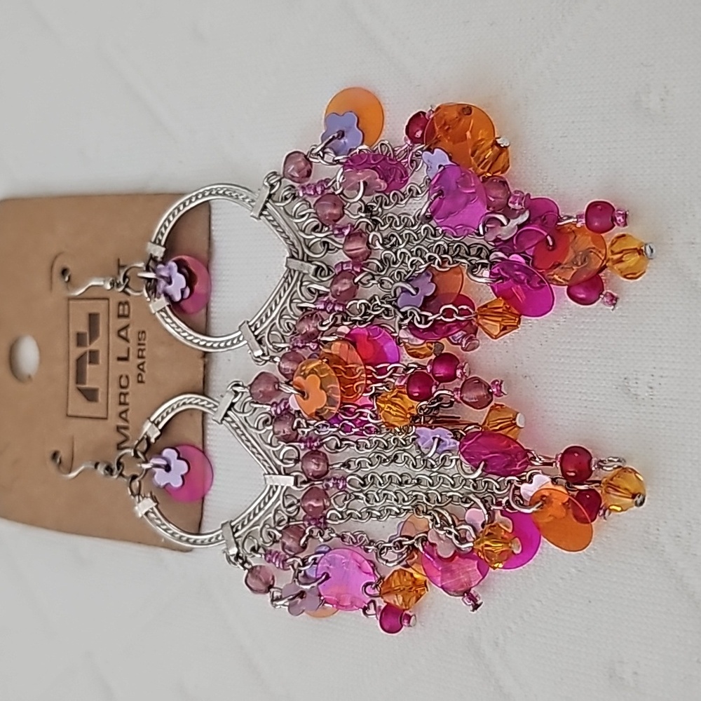 Marc Labat Paris Silver Chandelier Earrings